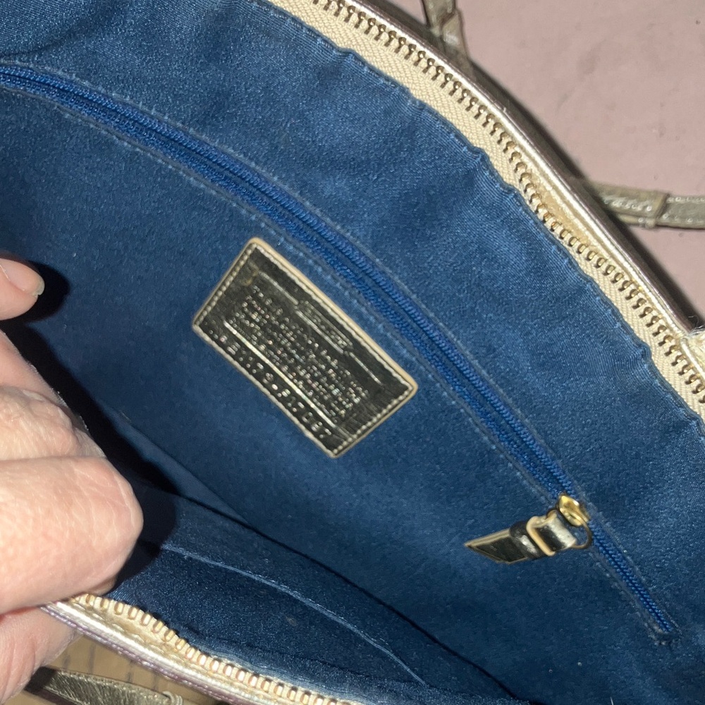 Coach Navy and Gold Tote Bag - Picture 6 of 6